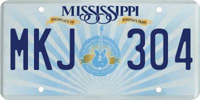 MS license plate MKJ304