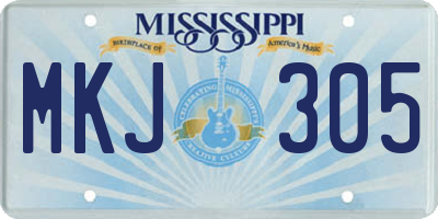 MS license plate MKJ305
