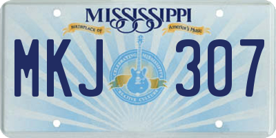 MS license plate MKJ307
