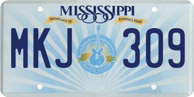 MS license plate MKJ309