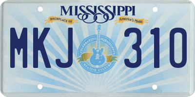MS license plate MKJ310
