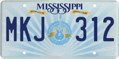 MS license plate MKJ312