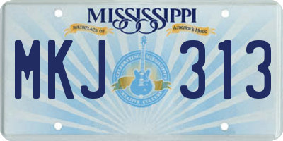 MS license plate MKJ313