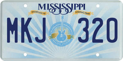 MS license plate MKJ320