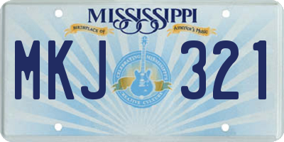 MS license plate MKJ321