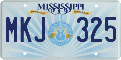 MS license plate MKJ325