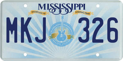 MS license plate MKJ326