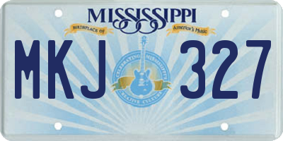 MS license plate MKJ327