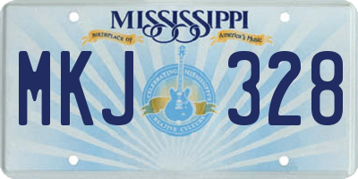MS license plate MKJ328