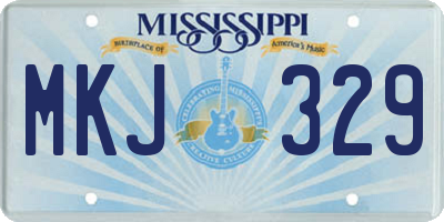 MS license plate MKJ329
