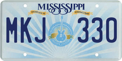 MS license plate MKJ330
