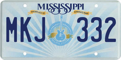 MS license plate MKJ332