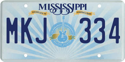 MS license plate MKJ334