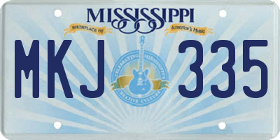 MS license plate MKJ335