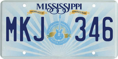 MS license plate MKJ346