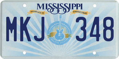 MS license plate MKJ348