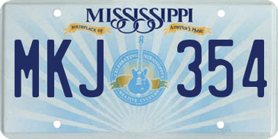 MS license plate MKJ354