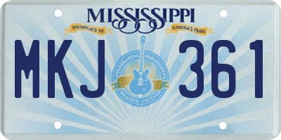MS license plate MKJ361