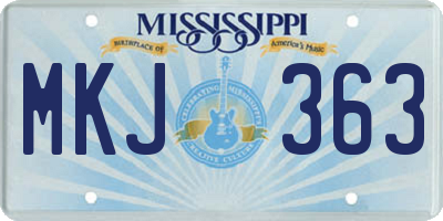 MS license plate MKJ363