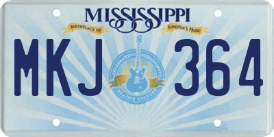 MS license plate MKJ364