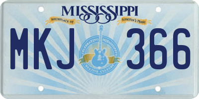 MS license plate MKJ366