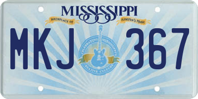 MS license plate MKJ367
