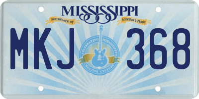 MS license plate MKJ368