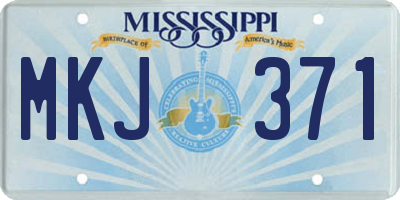 MS license plate MKJ371