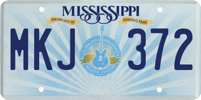 MS license plate MKJ372