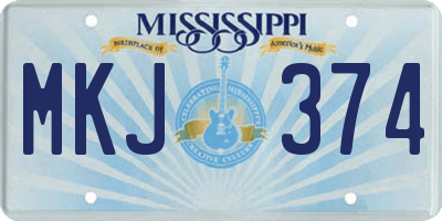 MS license plate MKJ374