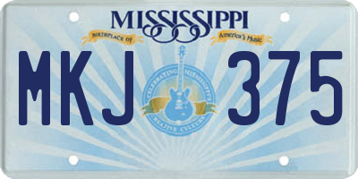 MS license plate MKJ375