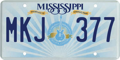 MS license plate MKJ377