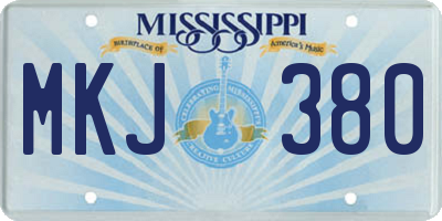 MS license plate MKJ380