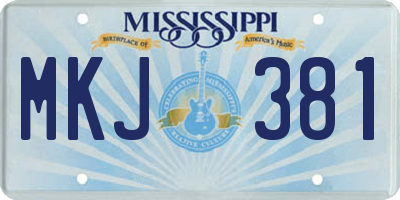 MS license plate MKJ381