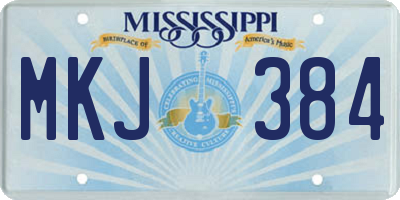 MS license plate MKJ384