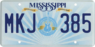 MS license plate MKJ385