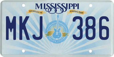 MS license plate MKJ386