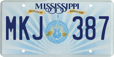 MS license plate MKJ387