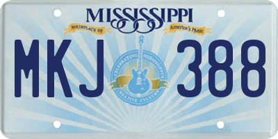 MS license plate MKJ388
