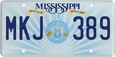 MS license plate MKJ389