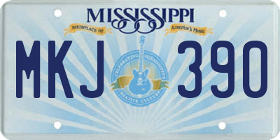 MS license plate MKJ390