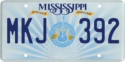 MS license plate MKJ392