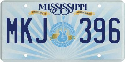 MS license plate MKJ396