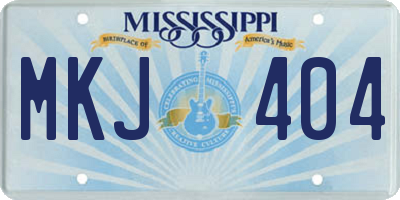 MS license plate MKJ404