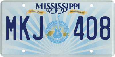 MS license plate MKJ408