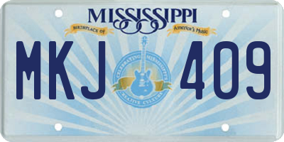 MS license plate MKJ409