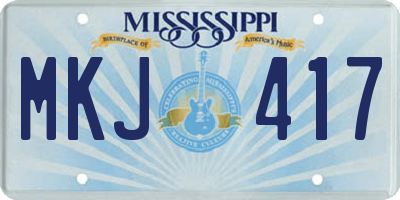 MS license plate MKJ417