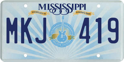 MS license plate MKJ419