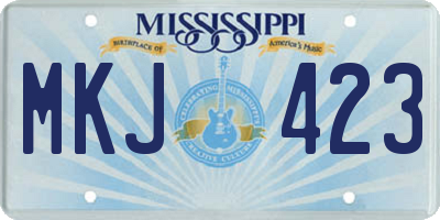 MS license plate MKJ423