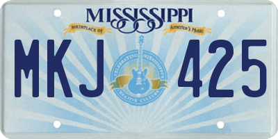 MS license plate MKJ425